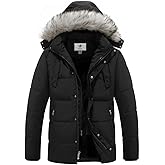 WenVen Men's Winter Puffer Coat Thicken Winter Warm Padded Jacket with Hood
