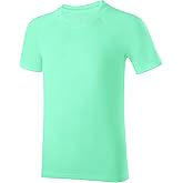 Boys Rash Guard Swim Shirt, UPF 50+ Sun Protection Short Sleeve Rashguard, Youth Kids Quick Dry UV Beach Surfing Water Shirt