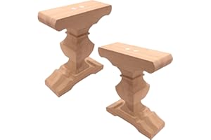 Osborne Wood Products Baron Hardwood Trestle Bench Bases (Set of 2 Bases), Furniture Pedestals for DIY Farmhouse Bench Designs, Unfinished and Sanded Wooden Bases