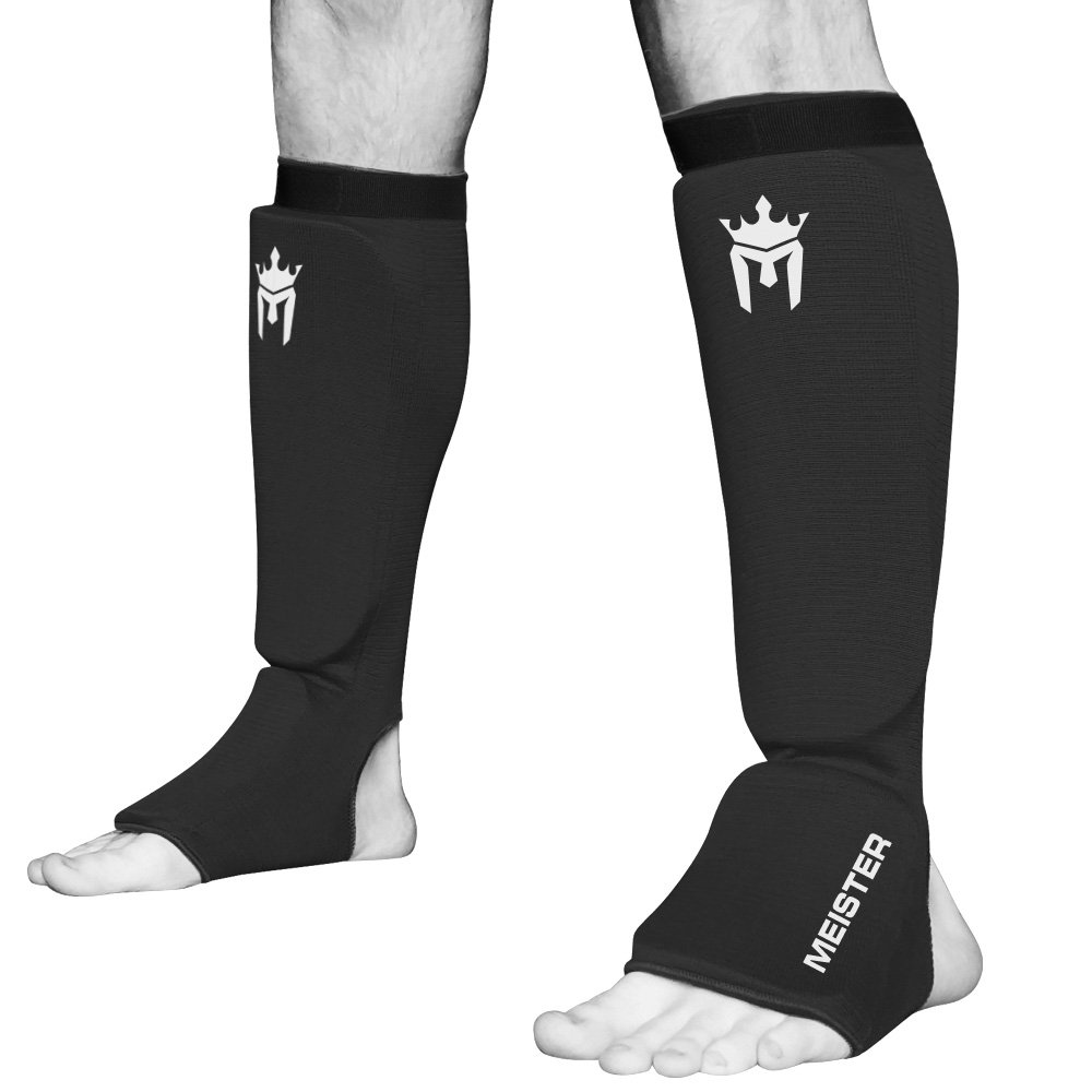 Meister MMA 163CSGRDLXL Elastic Cloth Shin and Instep Padded Guards