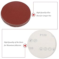 HIFROM 5 Inch Sanding Discs NO-Hole Hook and Loop