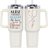 Frerdui Nurse Gifts for Women – Nursing Appreciation Tumbler, Nurses Graduation & Thank You Presents – 40 oz Insulated Cup for New or Registered Nurses, Cute Nurse Week & Day Gift