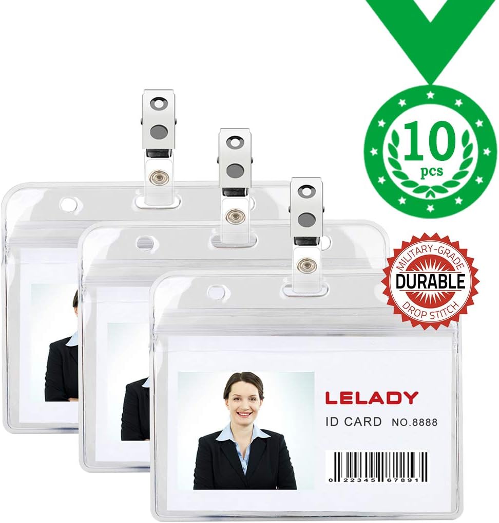 ID Badge Holder Plastic Horizontal ID Card Holder Plastic