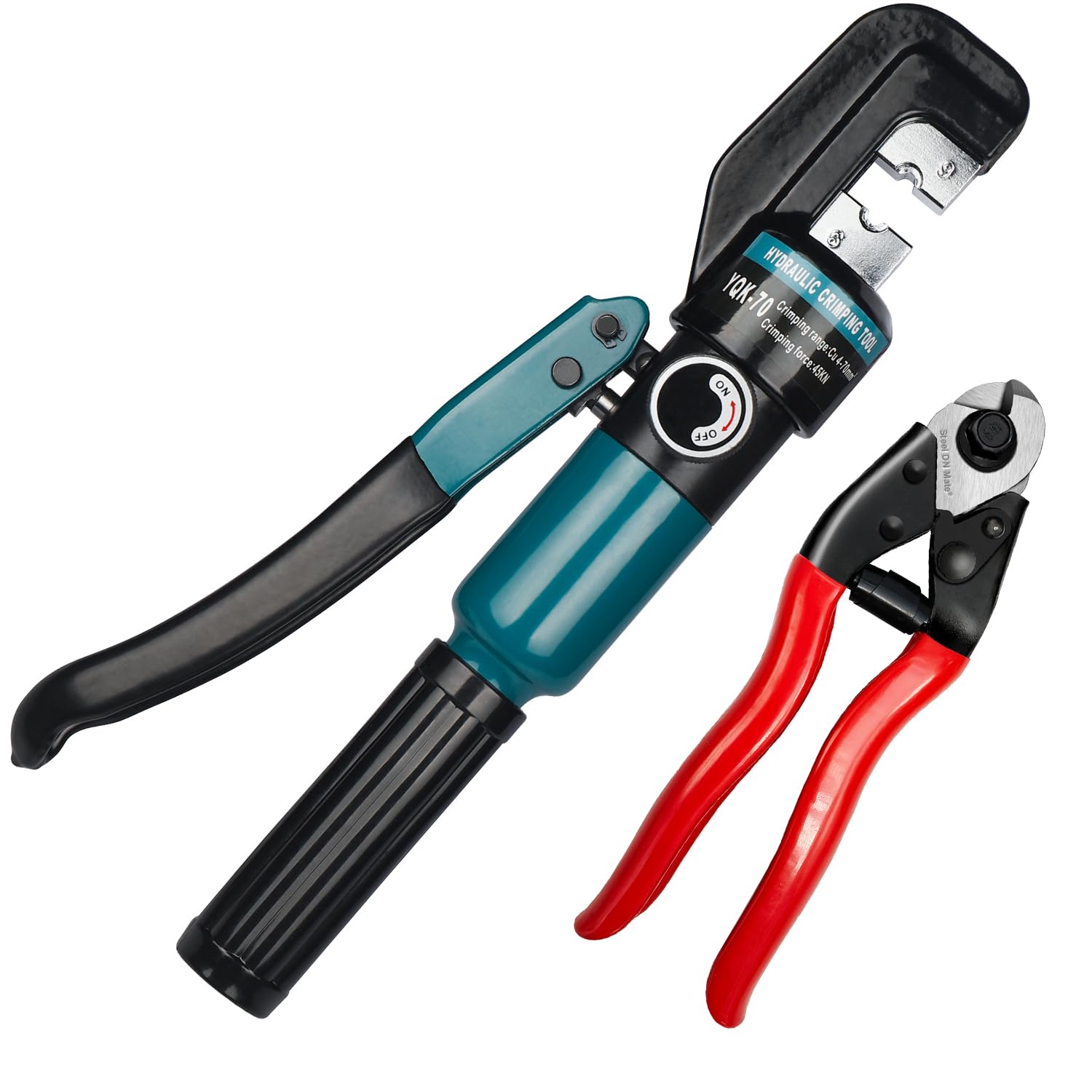Photo 1 of DN Mate Hydraulic Crimping Tool/Hydraulic Crimper for Stainless Steel Cable Railing Hardware, Battery Cable Crimping Tool for Size 1/8", 5/32" to 3/16" DC02