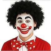 Wrzbest Pack of 2 Funny Clown Curly Afro Wigs, Rainbow Wigs Colorful Clown Wig,Crazy Afro Wig 70's 80's Disco Theme For Little Youth Adult Women Men's Party Halloween Costume Prank (Black)
