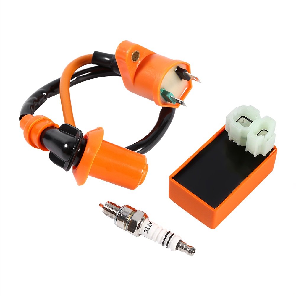 VGEBY Racing Performance CDI Box + Ignition Coil + Spark Plug for GY6 Scooter