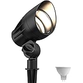 GOODSMANN Low Voltage Spotlights Landscape Lighting 5W LED Outdoor Floodlights 2700K Warm White Replaceable LED Outside Hardw