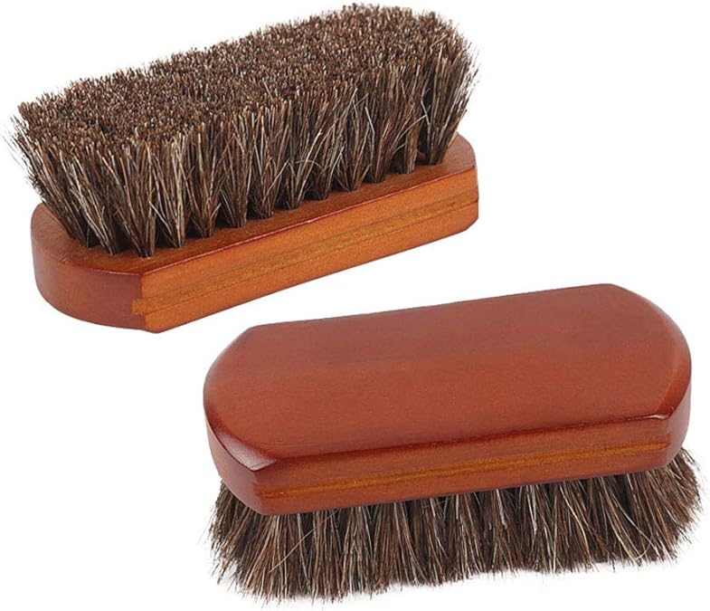 Horsehair Shoe Brushes with Horse Hair Bristles for Boots, Shoes