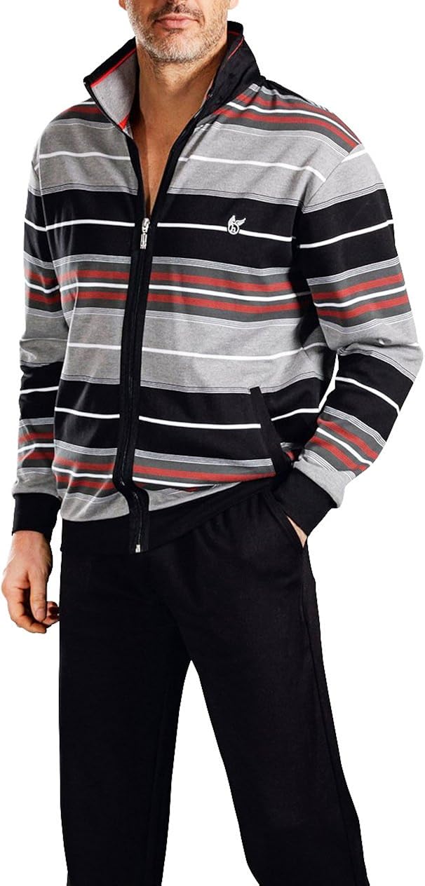 Herren Jogginganzug 2-teilig - Langarm Oberteil Mit Gerader Hose Für Freizeit & Sport