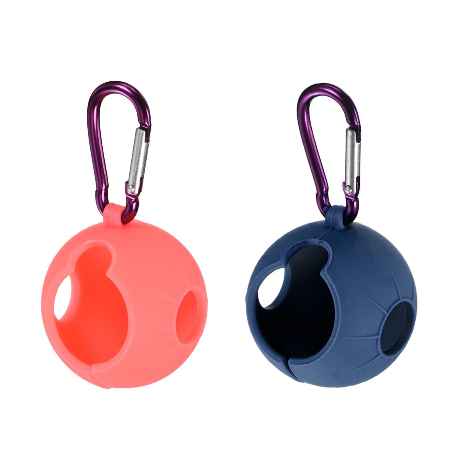 PATIKIL Golf Ball Holder, 2 Pack Silicone Balls Carrier Protective Portable Sleeve with Buckle for Golf Bag Belt, Pink, Blue