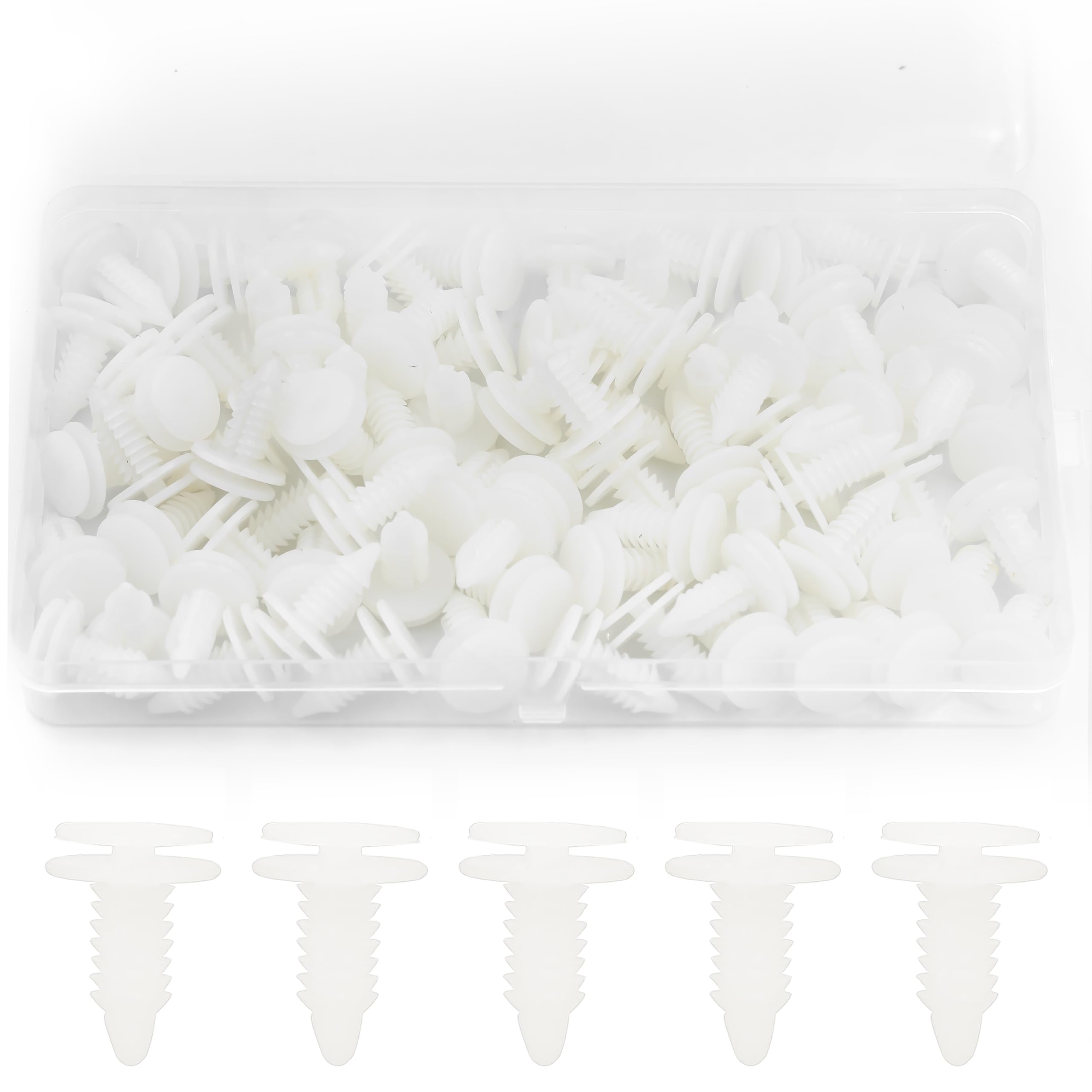 80 x White Car Clips, Mounting Clips, Door Trim Clips, Bumpers, Plastic Rivets, Body Interior Trim, Door Panel, Push Plastic Rivet (®Lewttyer)