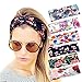 Adecco LLC 6 Pack Headbands for Women Boho Cute Elastic Hairbands Turban Stretchy Floral Style Criss Cross Head Wrap