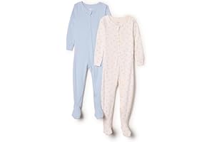 �鶹�� Essentials Unisex-Baby Aeub40667Tight Fit Cotton Footed Pajama (2 Pack)