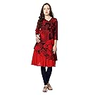 Akkriti By Pantaloons Women's Cotton A-Line Tunic (205000004623727_Red_Medium)