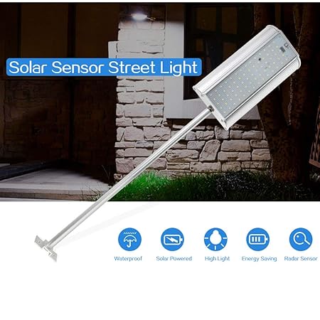 CRD PRODUCTS Wireless Solar Motion Sensor Wall Lamp 70 LEDs Street Light with Remote Controller Waterproof Outdoor Lighting