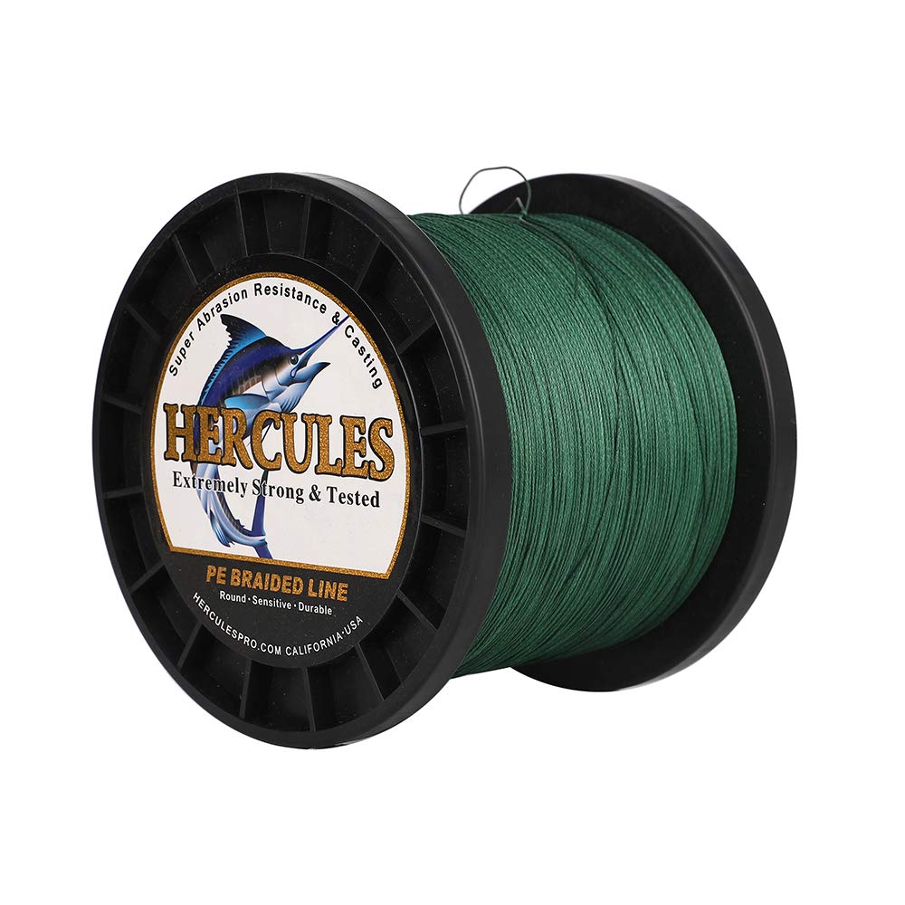 Hercules Super Cast 500M 547 Yards Braided Fishing Line 300 LB Test for Saltwater Freshwater PE Braid Fish Lines Superline 8 Strands - Green, 300LB (136.1KG), 1.20MM — image 1