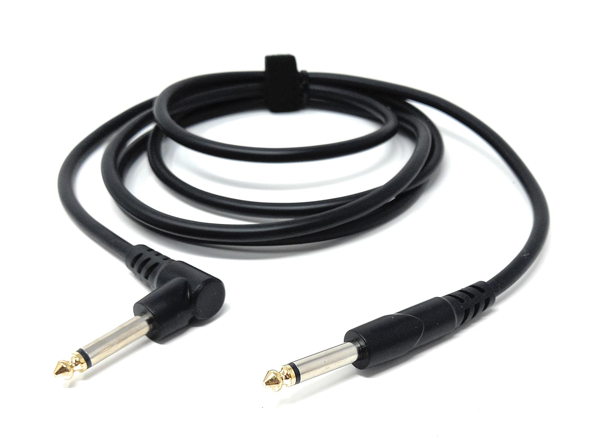 DRUT 2m 6.35mm 1/4 Mono Male to Right Angle Male Jack Audio Cable Lead for Guitar, AMP, Synths, Amplifier, Speaker, Electric Piano, Midi Keyboard, DJ 6.5ft