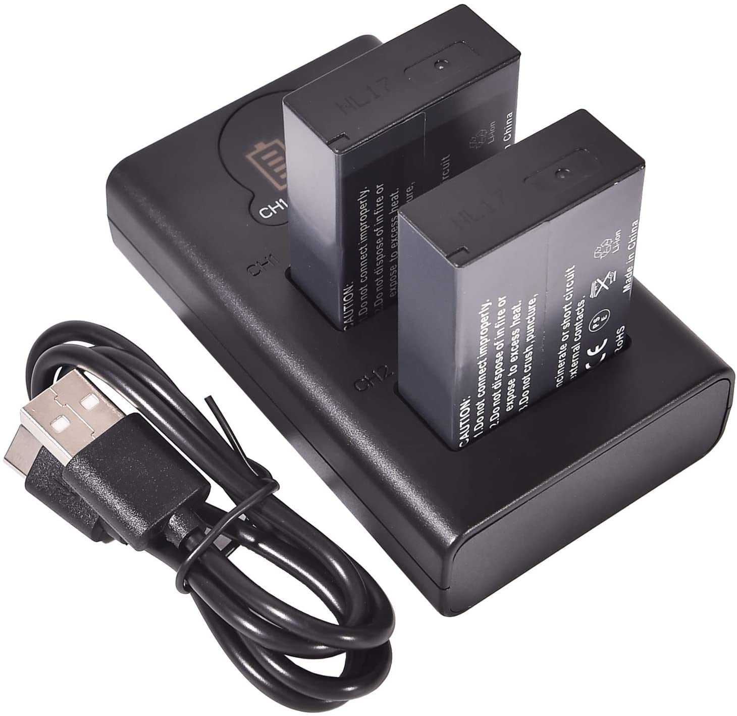 DSTE 2x LP-E17 Replacement Battery + Dual USB Charger with LCD Display Compatible with Canon EOS M3, M5, 77D, 750D, 760, 8000D, 9000D, Kiss X8i, Rebel T6i, Rebel T6s Digital SLR Cameras,Black,14 x 11 x 5 cm