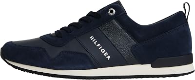 Baskets De Running Homme Iconic Leather Suede Mix Runner Chaussures De Sport, Bleu (Midnight), 42 EU