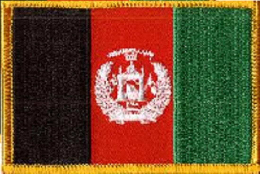 International Country Flag Patch 3.50" x 2.25", One International Embroidered Embroidered Iron On or Sew On Flag Emblem Tactical Morale Embroidered Patch (Afghanistan)