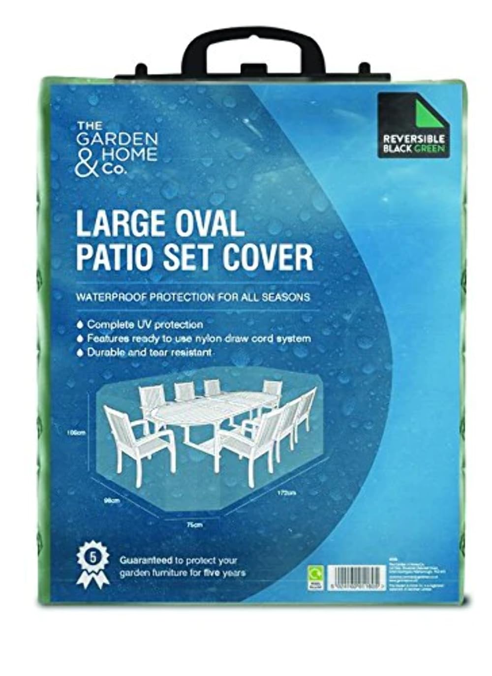 Premium BBQ Cover, 122cm x 90cm In Grey The Garden & Home Company INT ltd, Fully weather resistant, UV protected, subtle matt finish to blend in & protect your garden barbecue