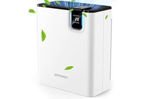 POMORON Air Purifiers for Home Large Room Up to 2500Ft² with Air Quality Sensor&Auto Mode, UV Light, H13 HEPA Air Purifiers Filter 99.97% of Pollen Allergies Smoke Pet Dander for Bedroom, White