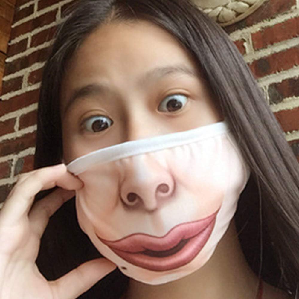 WMFL Halloween Funny face mask,Half Cotton Mask for Christmas Party Masquerade Party Role Playing Costume