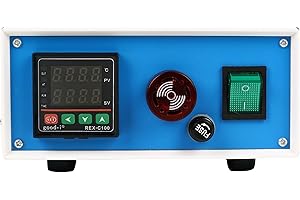 EVERDIJ PID Temperature Controllers Thermostat Box, Digital Display REX-C100 Temperature Control Box with Solid State Relay SSR 40DA and K Thermocouple Probe, 100-240V