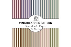 Vintage Stripe Pattern Scrapbook Paper: 20 Double-Sided Sheets for Scrapbooking, Junk Journals, Card Making, Decoupage, Origa