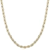 Savlano 18K Gold Plated 925 Sterling Silver 3.5mm Solid Italian Rope Diamond Cut Twist Link Chain Necklace With Gift Box For Men & Women - Made in Italy