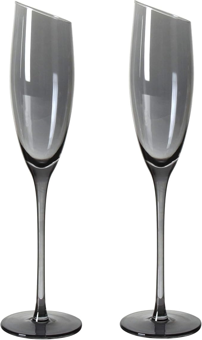 REAWOW Champagne Flutes HandBlown LeadFree Crystal Champagne Glasses