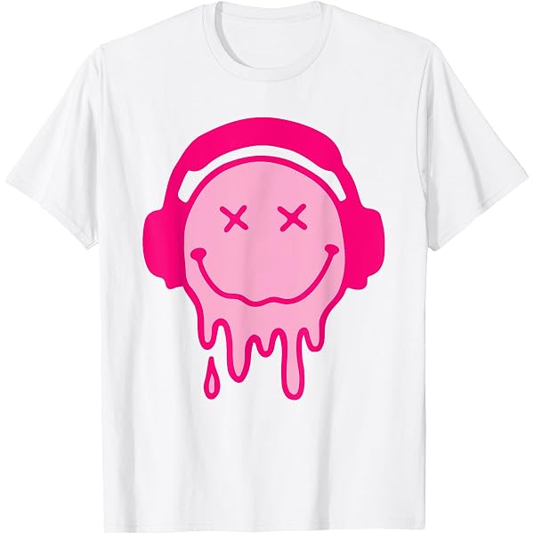 Amazon.com: Choose Happy 70s Pink Smile Face Shirt Cute Smiling