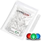 Chanzon 100 pcs 5mm RGB Multicolor Diffused LED Diode Lights Common Cathode(Frosted Round Tricolor) 4 pin Bright Lighting Bul