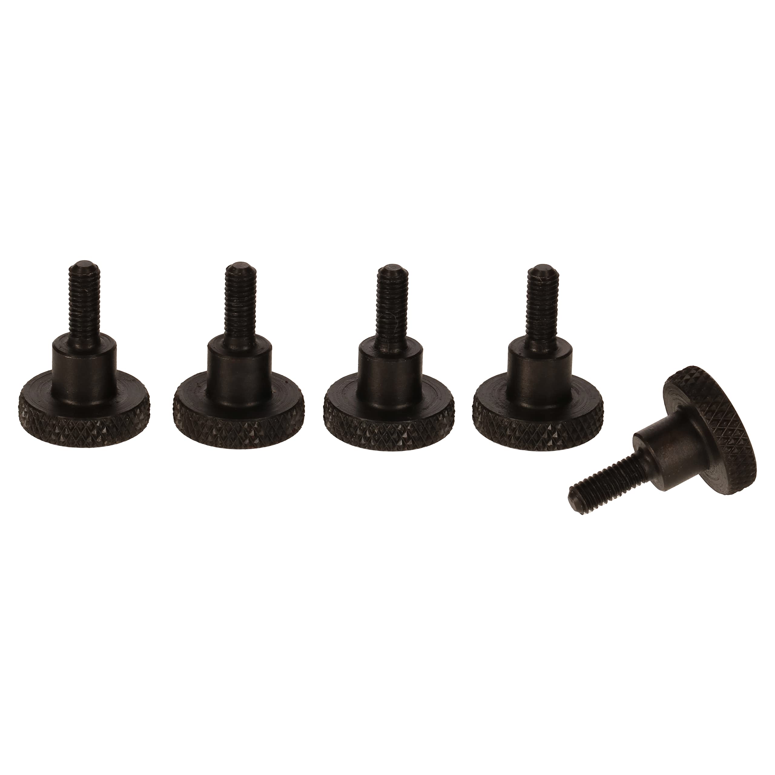 PrecisionGeek® – M3 Knurled Screws Made of Black Oxide Steel DIN 464 – Flat Head with Flanged Knurled Head – Various Lengths & Set Sizes (8 mm · Set of 5)
