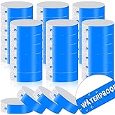 600 Count Paper Wristbands for Events Tearproof Wrist Bands Waterproof Arm Bands Neon Disposable Handbands Adhesive Bracelets for Party (Blue)
