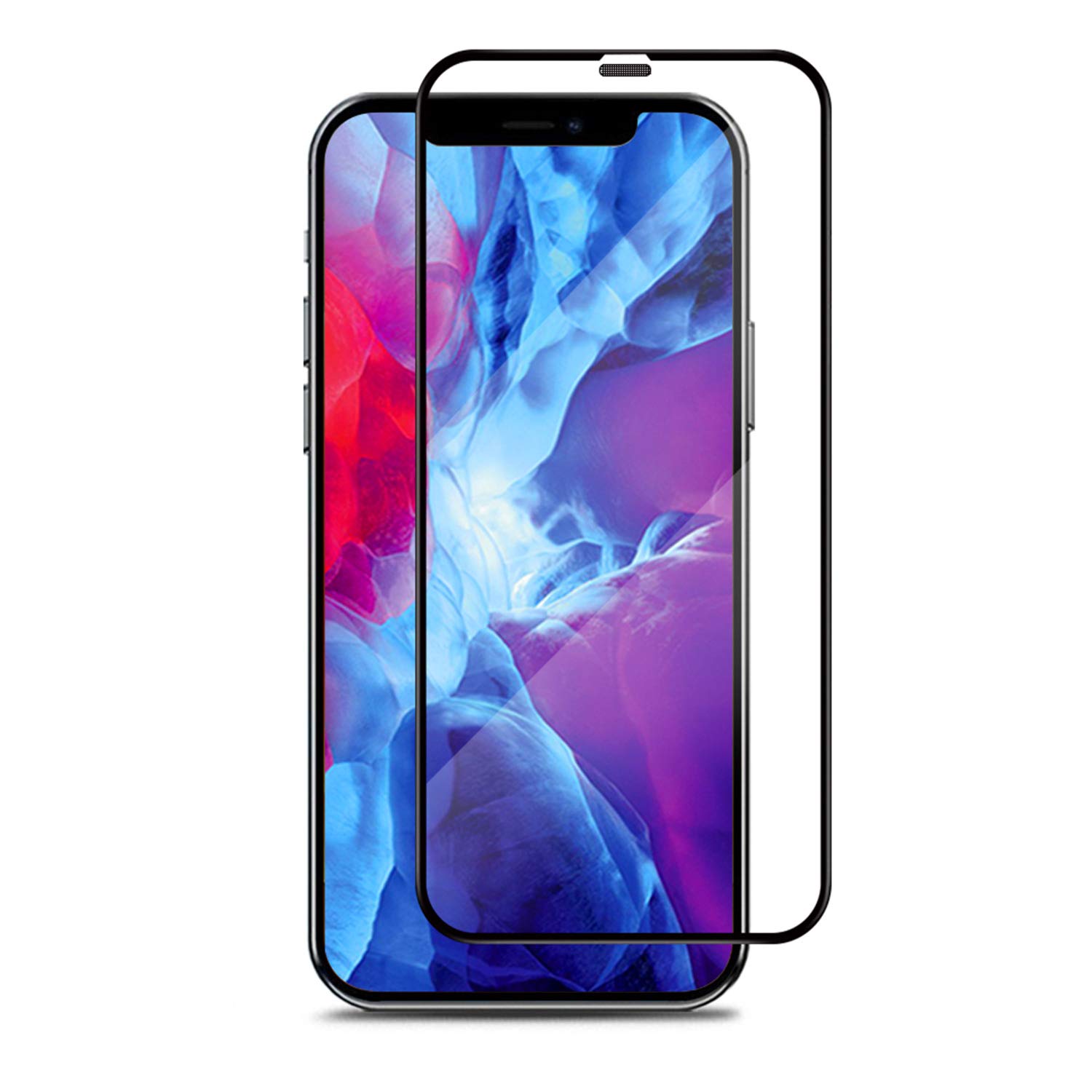 APS 2x Premium Tempered Glass for Apple iPhone 12 & 12 Pro Including Mounting Frame Germ- 24/7 Dust Protection for Speakers 100% Perfect Fit & Extra Strong 9H Tempered HD Screen Protector Glass