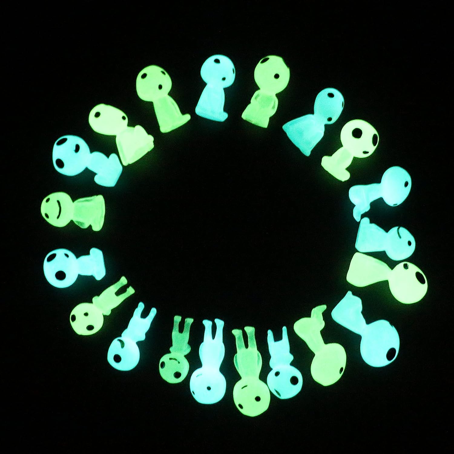 Qingo Fairy Garden Accessories Tree Elves Easter Egg Fillers Glow in Dark Basket Stuffers Garden Alien Decor Miniature for Micro Landscape Outdoor Status Patio Lawn Yard Kit