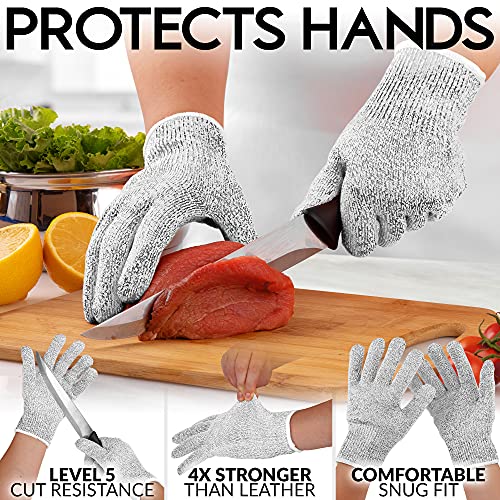 Zulay Cut Resistant Gloves Food Grade Level 5 Protection Comfortable