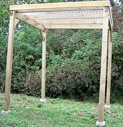 Socket 4 M Wood Carport Flat Roof With Cover Amazon Co Uk