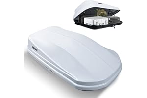 PIDOCK Hard Shell Roof Cargo Carrier White with Security Keys, Roof Box, Cargo Box, 62 (L) x 31 (W) x 15(H) Inches, 14 Cubic Feet (Tool-Free Install) Secure Your Travel with a Reliable Roof Box