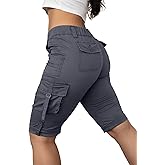 Flamingals Hiking Shorts for Women Flap Pocket Design Bermuda Cargo Shorts 2025 Trendy