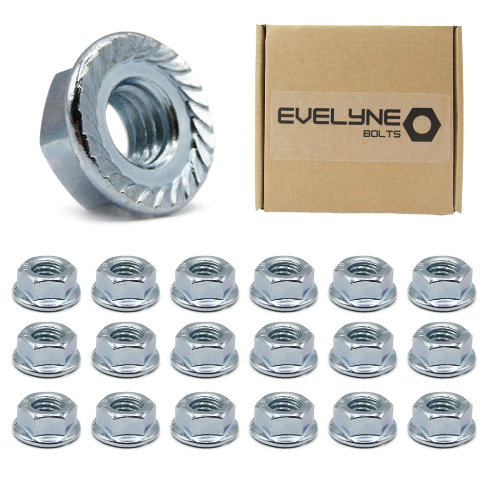 M8 Serrated Flange Hex Nuts - 8mm Steel (Pack of 20) Evelyne