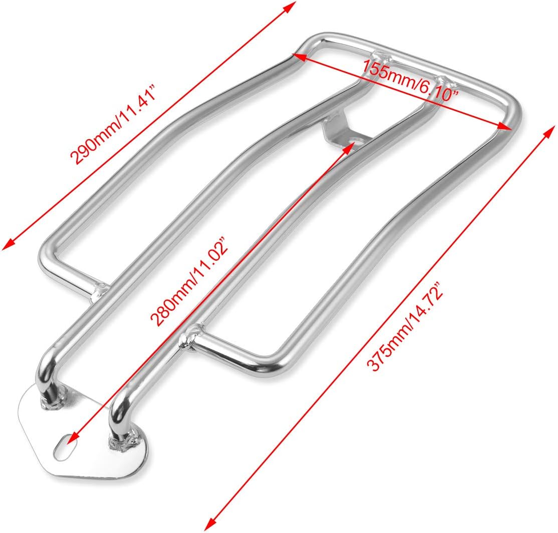 NATGIC Motorcycle Luggage Rack 280mm (11") Silver Stainless Steel Motorcycle Rear Shelf Motorcycle Rear Solo Seat for H-arley Davidson XL Sportster 1985-2003 - Image 3