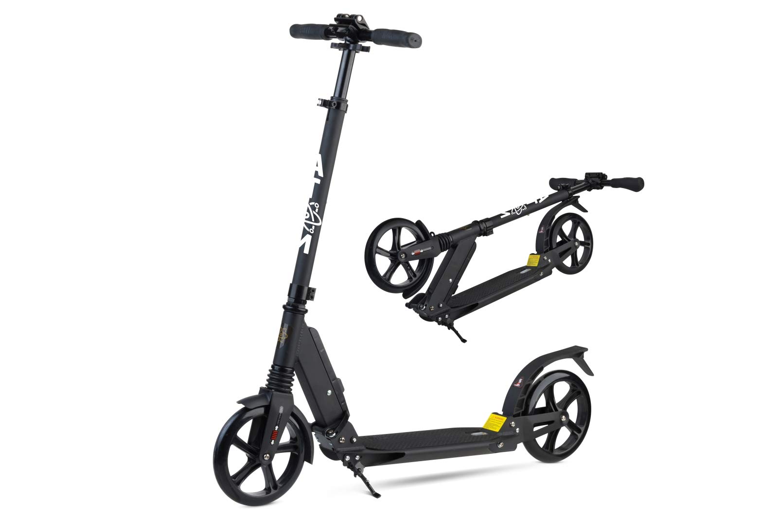 Atom Adult's Kick/Push Scooter | Foldable Frame | 2-Wheels & Dual Suspension | City Commuter