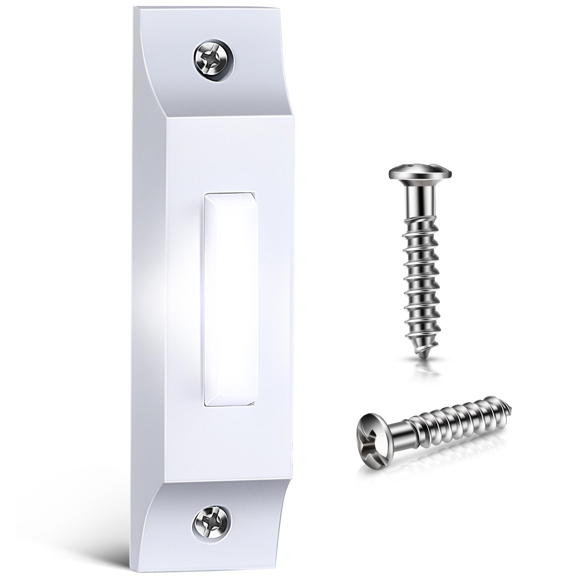 Photo 1 of Enhon LED Lighted Doorbell Button, Solid and Sleek Metal Wall Mounted Door Bell Push Buttons for Home, Universal Garage Door Opener Switch Property in Copyright(White)