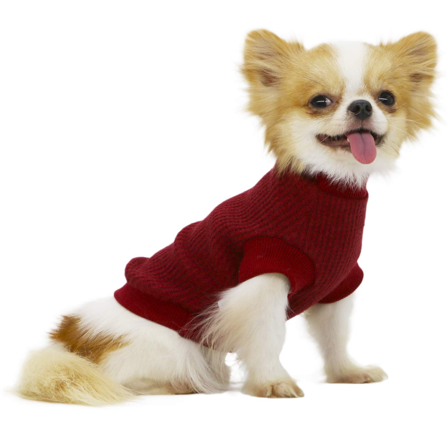 LOPHIPETS Dog Sweaters for Puppy Small Dogs Puppy Chihuahua Yorkie Clothes Cold Weather Coat-Red/S
