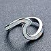 Bamos 925 Sterling Silver Ring Wave Ocean Beach Lab Created white Opal. Silver Ring sizes 5-10