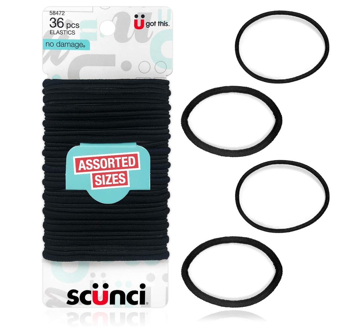 Amazon Com Scunci No Damage Assorted Size 4mm 2mm Elastics 36