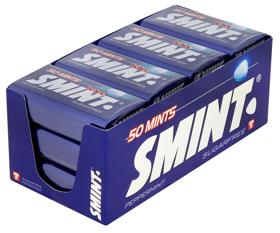 Smint Sugar Free Mints, Peppermint Flavour, Suitable for Vegetarians - 50 XXL Tin