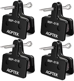 AGPTEK 4X Bremsbeläge Fahrrad, Scheibenbremsbeläge, High Performance Bremsbeläge Disc Brake Pads & Spring (Resin) für Mountainbike Scheibenbremse I Bike Beläge I Bremsbelag (4 Stück)